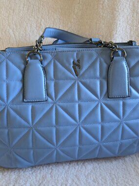 "Simply Vera" Vera Wang Buena Satchel Quilted Blue Purse